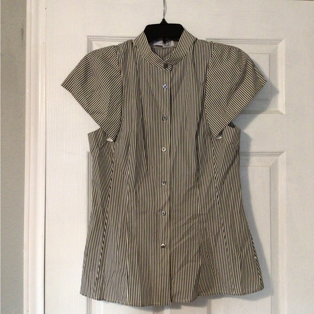 Moving👛Sale Pearl by Lela Rose poplin top cap sleeve